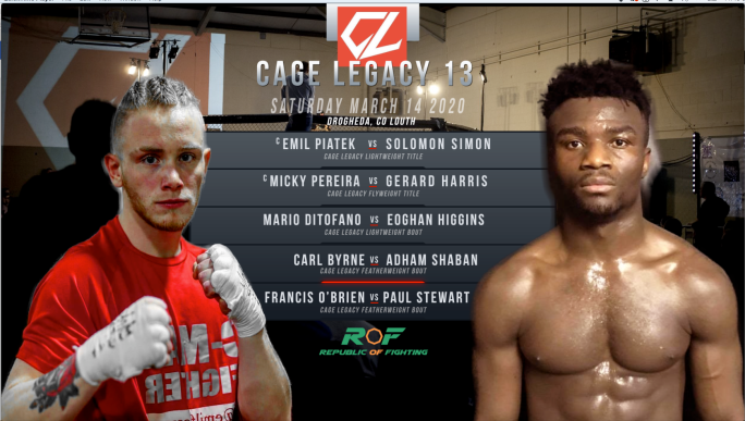 Cage Legacy 13 Fight Card